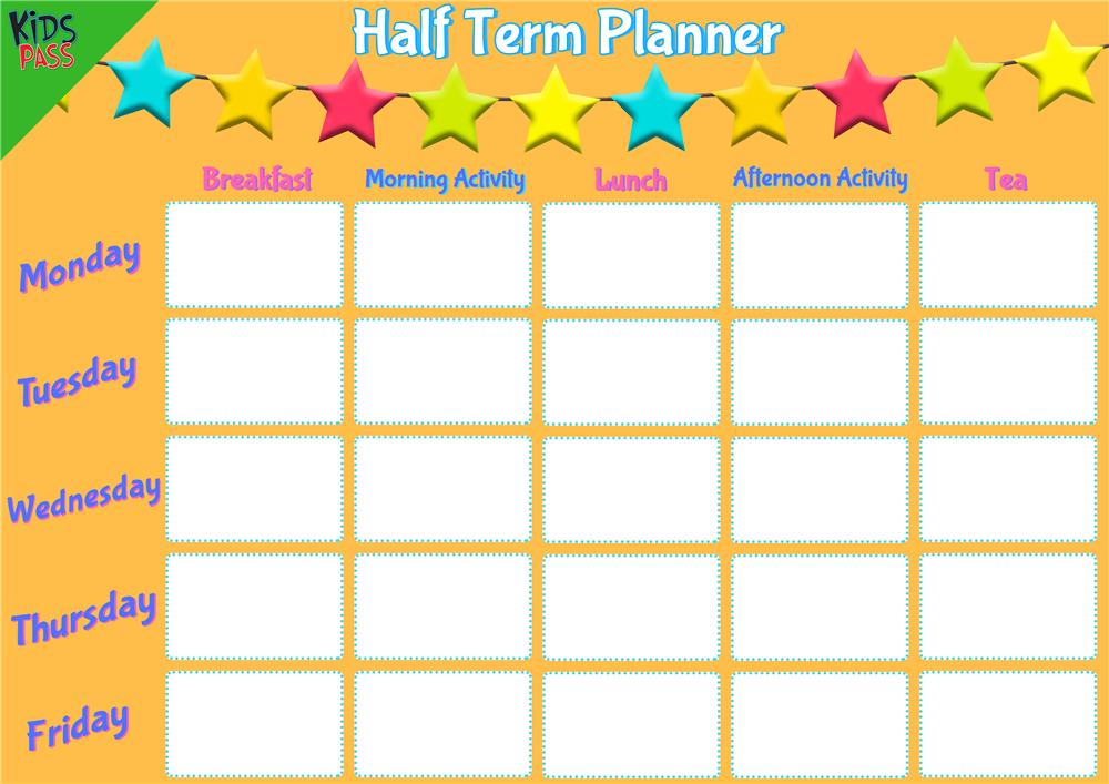 Half Term Planner